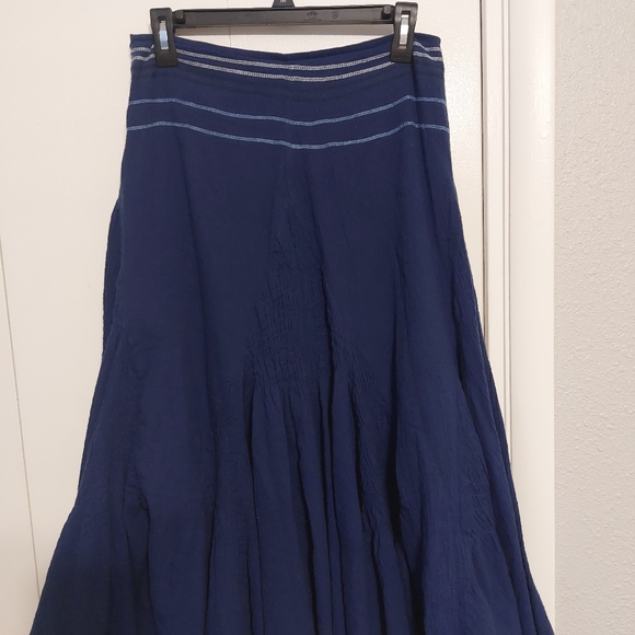 NY Collection Boho Gauze Style Skirt - Blue - Picture 5 of 7